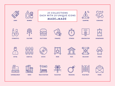Made By Made | Line Icons – Mega Bundle Volume 3 bundle camping icons illustrations infographics line icons mega bundle space symbols ui ux vector
