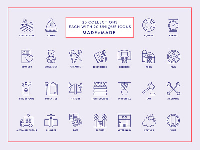 Made By Made | Line Icons – Mega Bundle Volume 4 alpine exercise icons illustrations infographics line icons mega bundle symbols ui ux vector weather