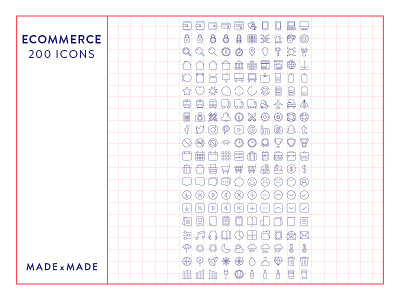 Made By Made | Line Icons – E-Commerce checkout e commerce icons illustrations infographics line icons online shopping symbols ui ux vector