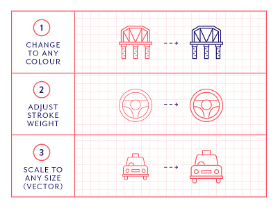 Made By Made | Line Icons – Transport airport busses icons illustrations infographics line icons symbols transport ui ux vector vehicles