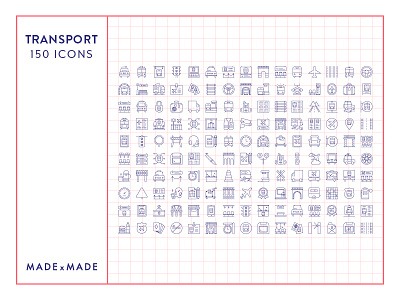 Made By Made | Line Icons – Transport airport busses icons illustrations infographics line icons symbols transport ui ux vector vehicles