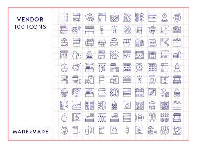 Made By Made | Line Icons – Vendor farmer food icons illustrations infographics line icons market symbols ui ux vector vendor