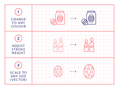 Made By Made | Line Icons – Easter christianity easter eggs icons illustrations infographics line icons religion symbols ui ux vector