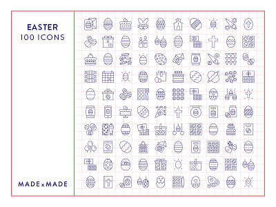 Made By Made | Line Icons – Easter christianity easter eggs icons illustrations infographics line icons religion symbols ui ux vector