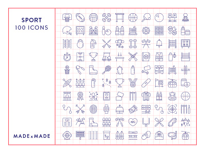 Made By Made | Line Icons – Sport football icons illustrations infographics line icons nfl school sport symbols ui ux vector