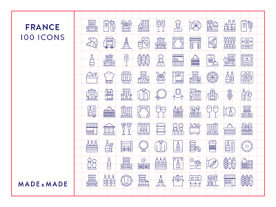 Made By Made | Line Icons – France europe france french icons illustrations infographics line icons symbols ui ux vector