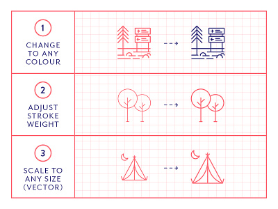 Made By Made | Line Icons – Park camping icons illustrations infographics line icons outdoors park symbols trees ui ux vector