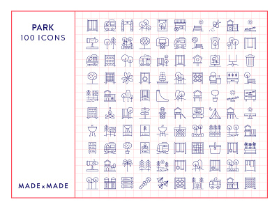 Made By Made | Line Icons – Park camping icons illustrations infographics line icons outdoors park symbols trees ui ux vector