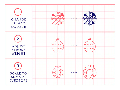 Made By Made | Line Icons – Christmas christmas festive icons illustrations infographics line icons ski symbols ui ux vector winter