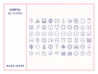 FREEBIE – Made By Made | Line Icons – Useful icons illustrations infographics line icons symbols ui ux vector