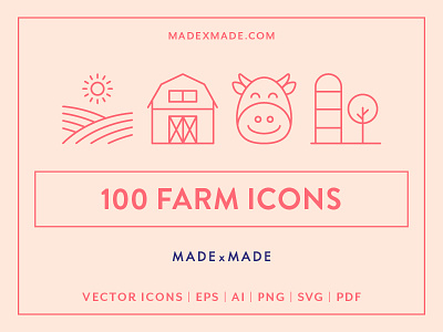 Made By Made | Line Icons – Farm agriculture animals farm icons illustrations infographics line icons markets symbols ui ux vector