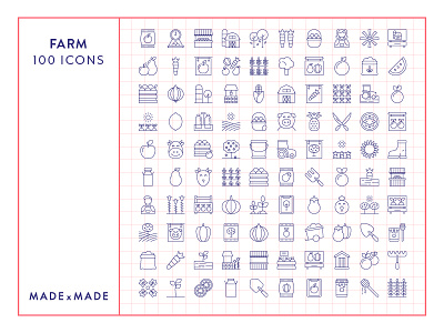 Made By Made | Line Icons – Farm agriculture animals farm icons illustrations infographics line icons markets symbols ui ux vector