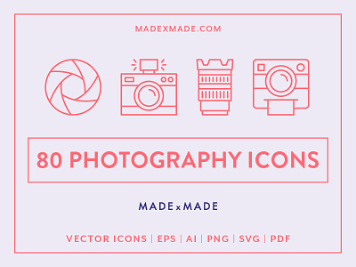 Made By Made | Line Icons – Photography camera icons illustrations infographics line icons photo photography symbols ui ux vector video