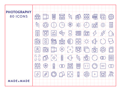 Made By Made | Line Icons – Photography camera icons illustrations infographics line icons photo photography symbols ui ux vector video