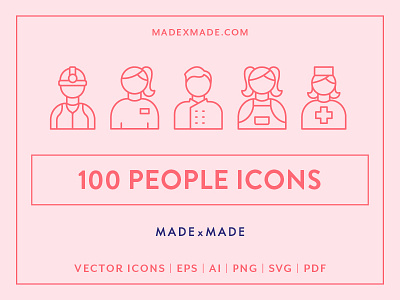 Made By Made | Line Icons – People faces icons illustrations infographics line icons men people symbols ui ux vector women