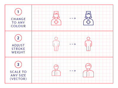 Made By Made | Line Icons – People faces icons illustrations infographics line icons men people symbols ui ux vector women