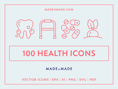 Made By Made | Line Icons – Health doctor health hospital icons illustrations infographics line icons medicine symbols ui ux vector