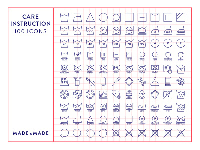 Made By Made | Line Icons – Care  Instructions