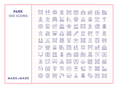 Made By Made | Line Icons – Education camping hiking holidays icons illustrations infographics line icons nature outdoors park playground symbols trees ui ux vector zoo