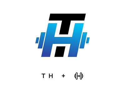 Tyronne Hardy - Personal Trainer logo blue brand branding dumbbell exercise fitness gym initals logo monogram personal trainer typography
