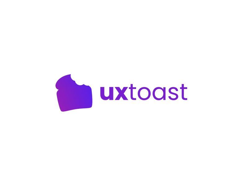 uxtoast logo animation animation brand branding gradient logo logomark motion purple purple gradient toast typography ux