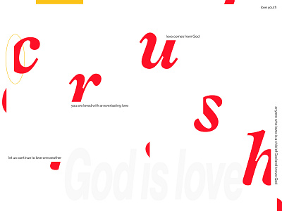 Crush branding crush design february graphic design illustration love red series art text based typography valentine valentines day yellow