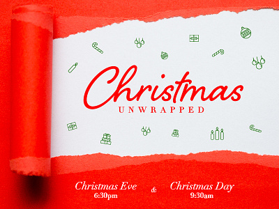 Christmas Unwrapped branding candy candy cane christmas church eastgate logo presents