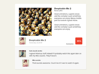 Movie community for me and my friends comment community design flat movie red web
