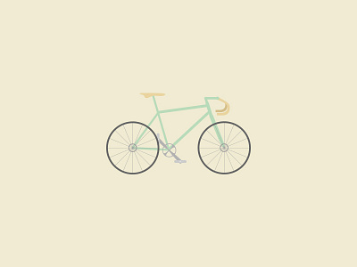 Bicycle icon beige bicycle fixie green icon illustrator vector