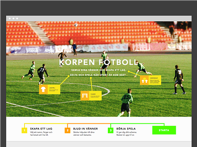 Korpen Ui football green orange ui website yellow