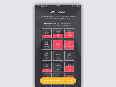 Music app onboarding