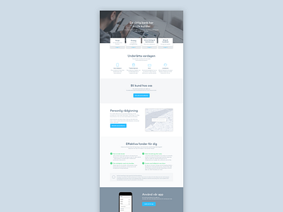 Banking landing page