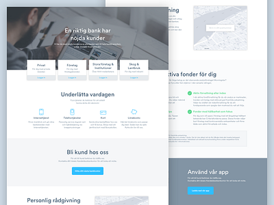 Banking landing page