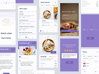 Recipe App Overview android app cards ios menu recipe ui ux