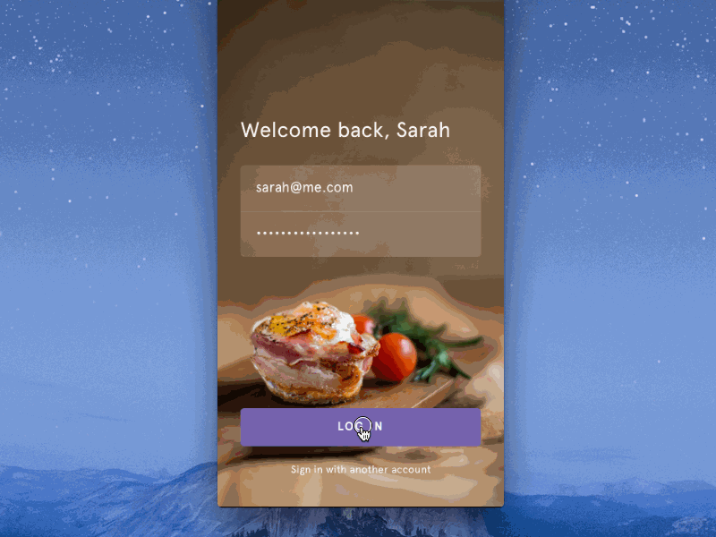 Recipe App Runthrough android app cards ios prototype ui ux