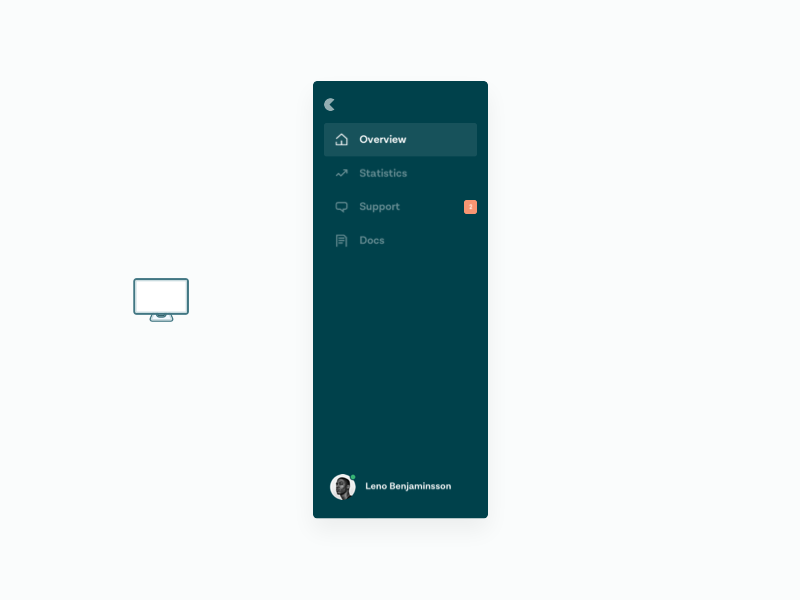 New navigation avatar dark icons menu mobile navigation responsive ui