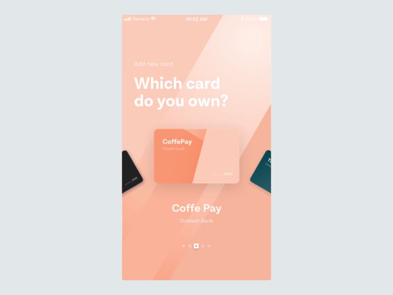 Cards rolling animation app card fintech ios mobile slider ui