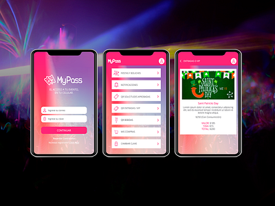 MyPass App app app design application dance design design app designer event flat night ui ui design uiux ux uxdesign web