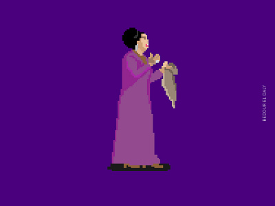 Um Kalthoum Pixel Art art colors graphics illustration pixel pixelart pixels purple