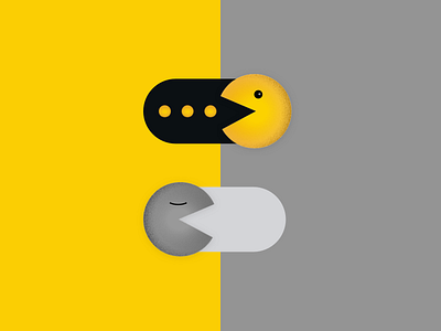 #Daily_UI 015 On/Off Switch black cartoon daily ui design fun illustration minimal onoff pacman simple switch ui vector yellow