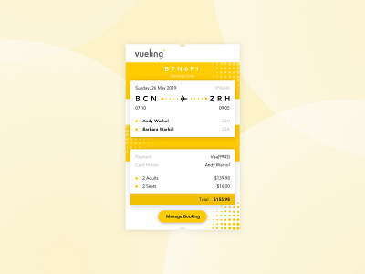 #Daily_UI 017 Email Receipt app black booking branding circle clean daily ui design flight illustration minimal receipt ui vector yellow
