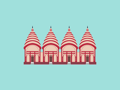 Dhakeswari Temple architecture bangladesh design dhaka flat illustration minimal minimalism religion sanatan vec vector vectorillustration