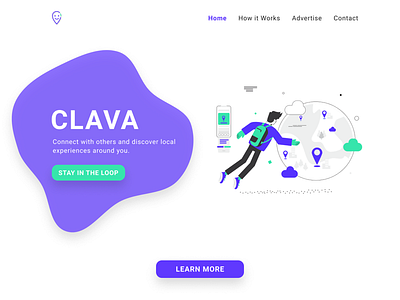 New Clava Website Design app design branding chat app event app illustration location social network web design