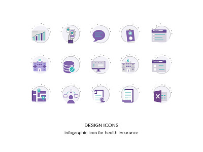 Health Insurance Icons app design health icon illustration insurance ui uiux user interface ux web design