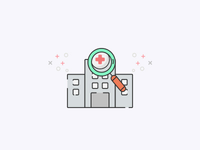 Doctor Finder App app hospital icon illustration line line art search vector