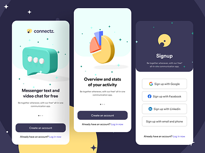 Messenger App 3d illustration appdesign figma graphicdesign icons design illustration onboarding signin signup ui ux webuiuxdesign