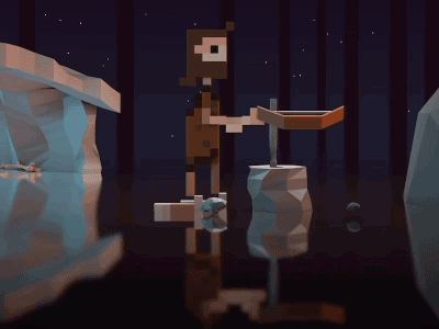 Caveman [gif] animation awards c4d caveman games gif hyperisland nordic pixel