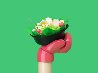 Salad4life c4d design hyperisland illustration octane salad