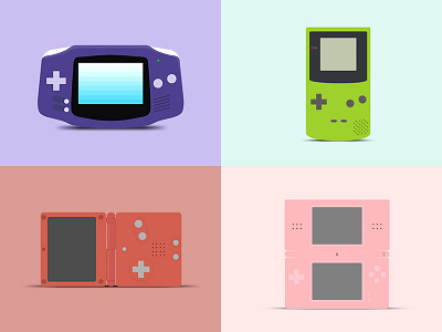 Nintendo handheld clean design game gameboy illustration illustrator life nintendo pixel retro shadow