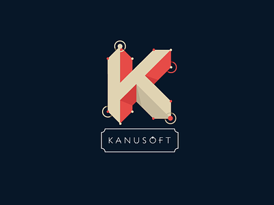 Kanusoft agency art branding design development foundation geometric letter logo tech trendy type